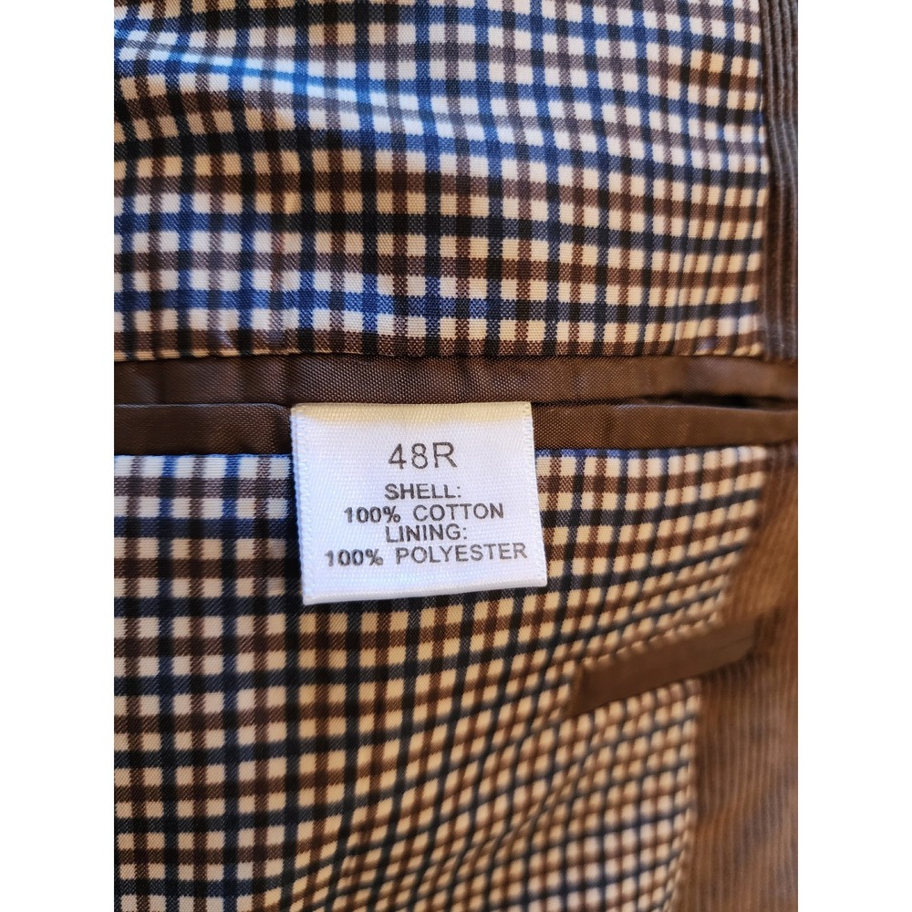 Saddlebred Mens Corduroy Sport Coat Blazer Jacket Size 48R Brown - Picture 3 of 8